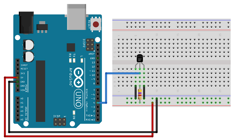 One-wire ψηφιακός αισθητήρας θερμοκρασίας DS18B20